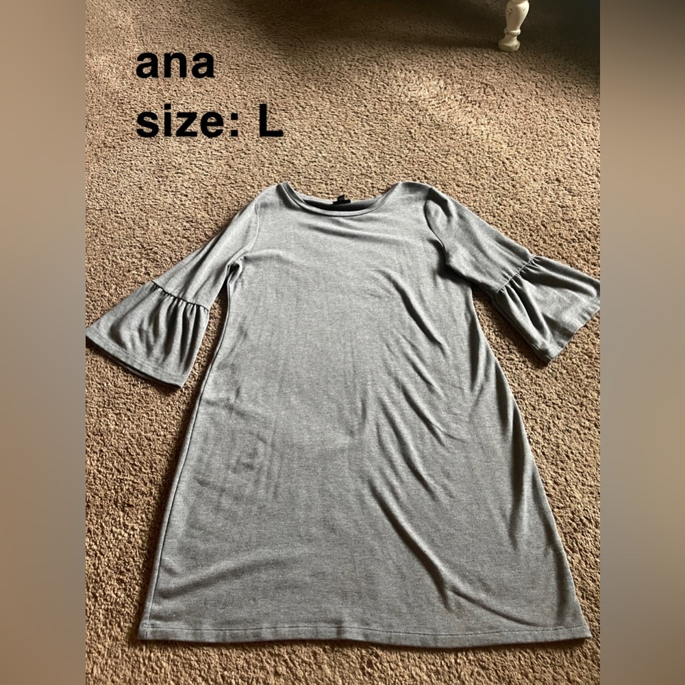 ANA (khols) Bell Sleeve Grey Dress